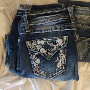 Grace Dark Blue Embroidered Jeans
